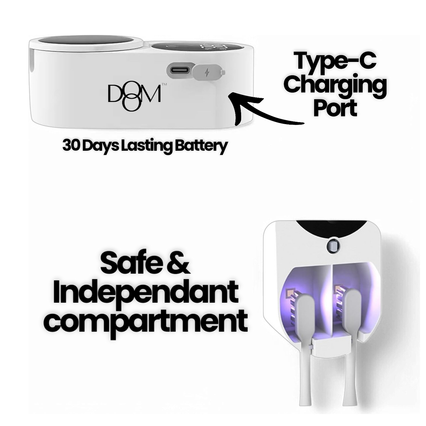 Dom™ - El desinfectante UV para cepillos de dientes